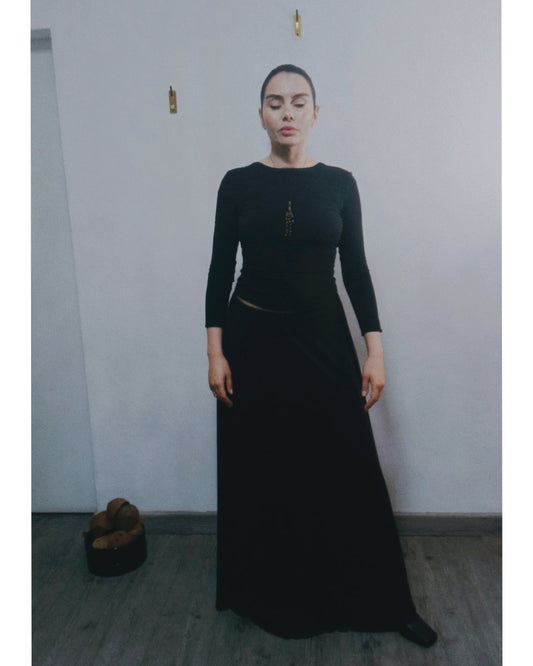 Haut en soie effet peau nu , top soie stretch, haut dos nu femme, top seconde peau, création française BOLD'AS.
