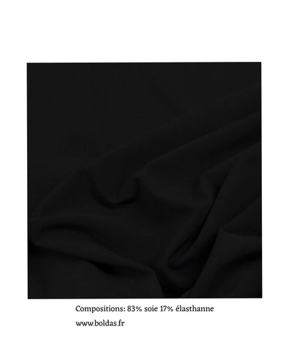 Haut Noir en Soie Stretch – Dos Nu BOLD'AS ®