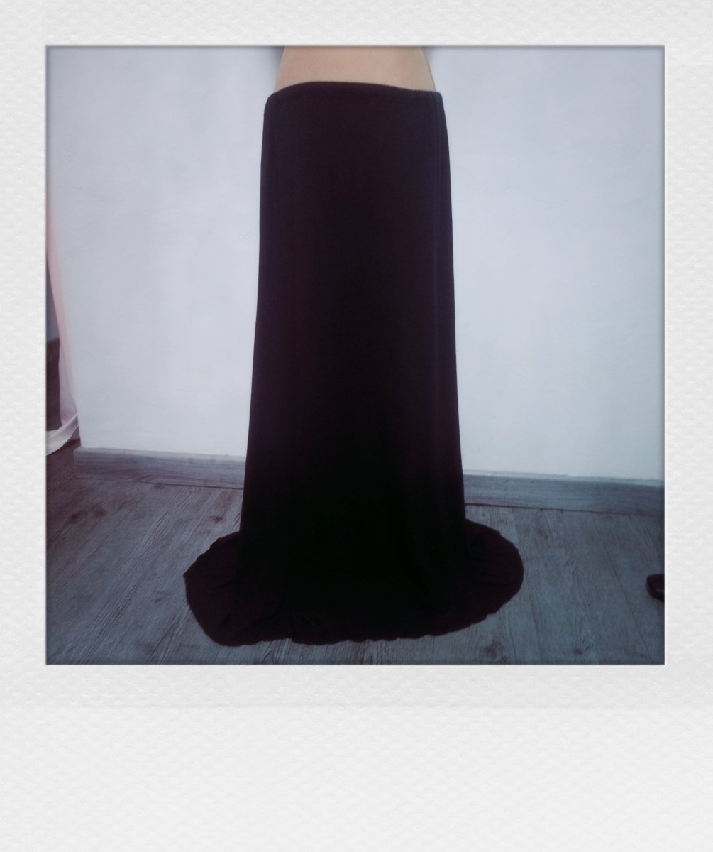 Jupe longue noire minimaliste fabriquée en France BOLD'AS