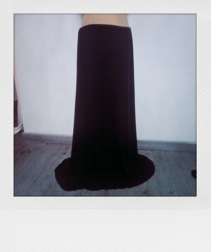 Jupe longue noire minimaliste fabriquée en France BOLD'AS