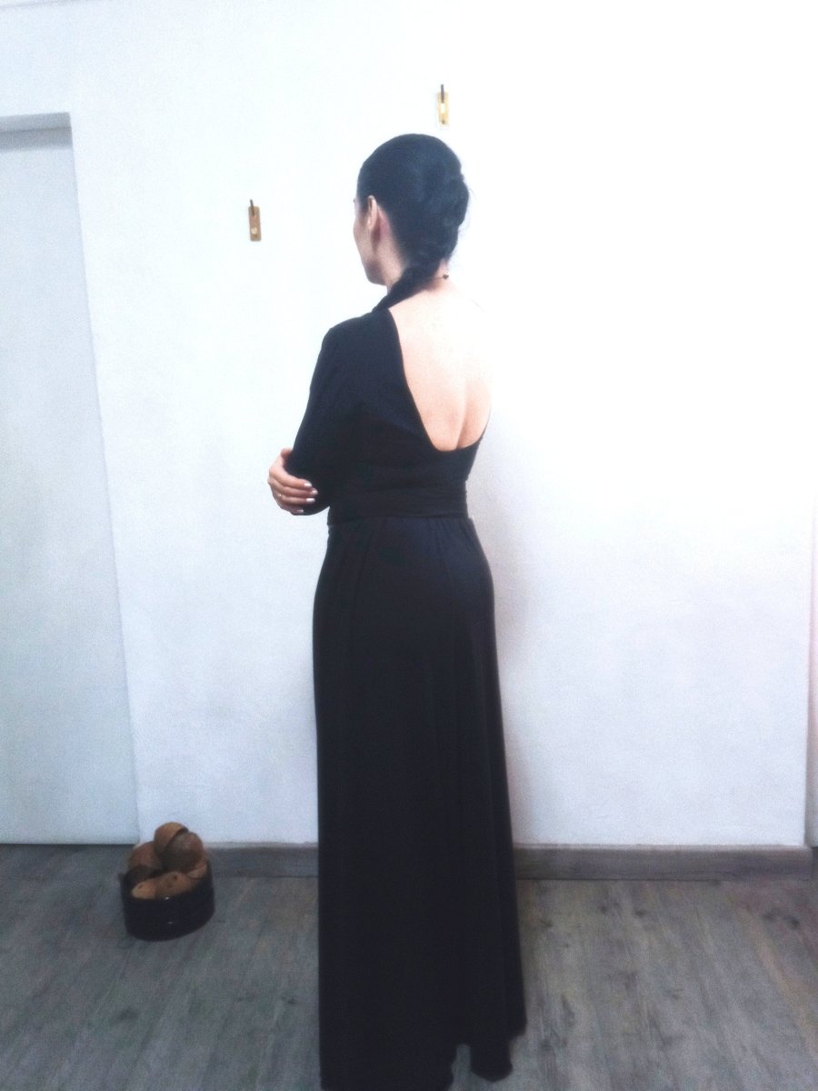 Jupe longue noire minimaliste fabriquée en France BOLD'AS