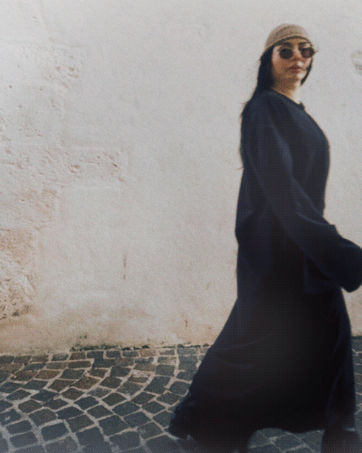 Robe longue noir boho velour