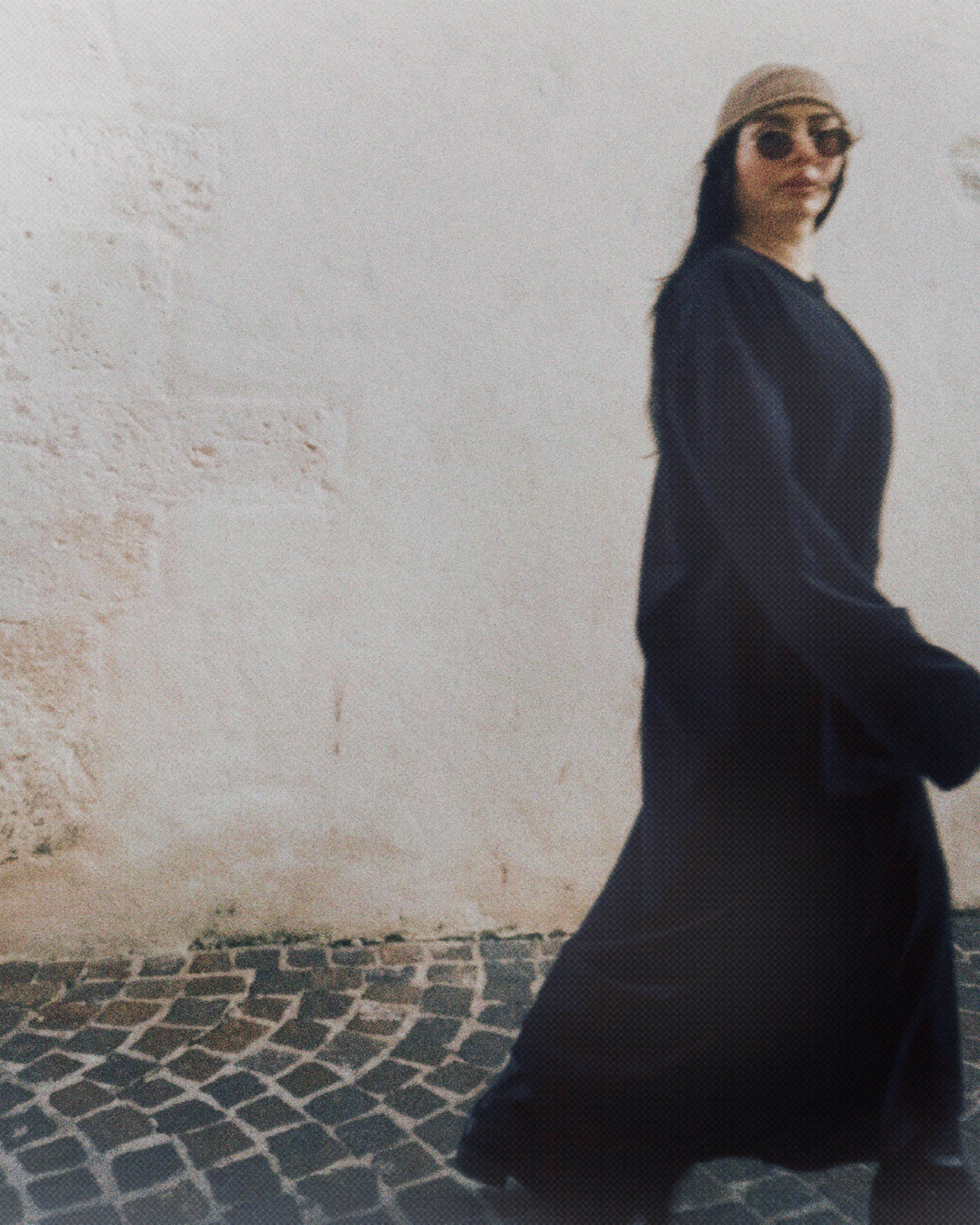 Robe longue noir boho velour